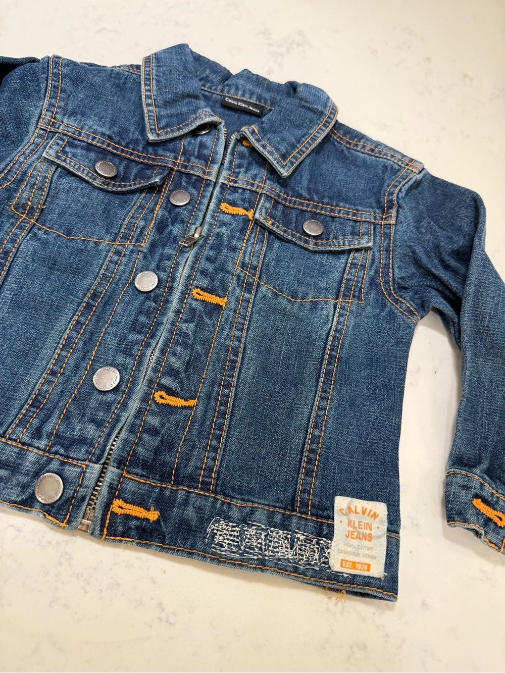 Calvin Klein Jeans Kids Dark Blue Denim Jacket with